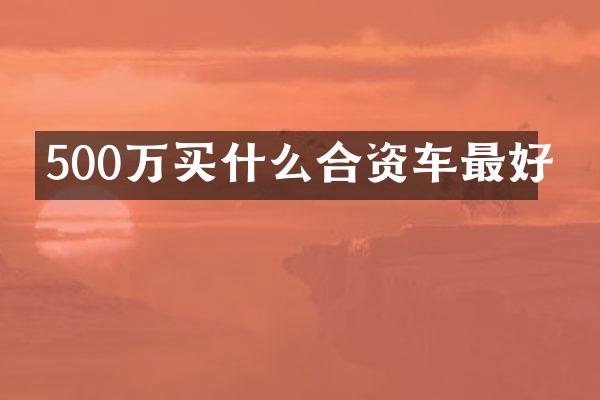 500万合资车最好