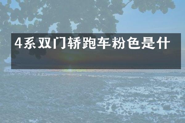 4系双门轿跑车粉色是什么