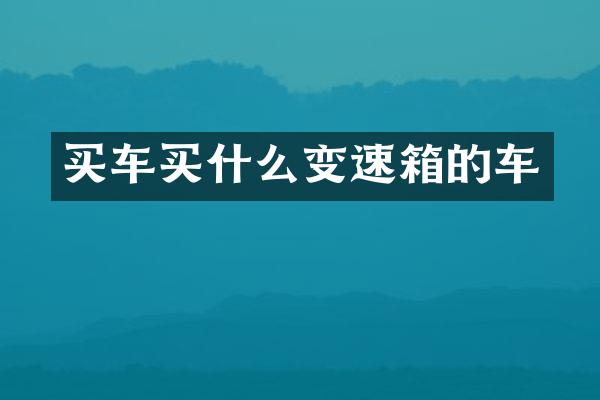 买车变速箱的车