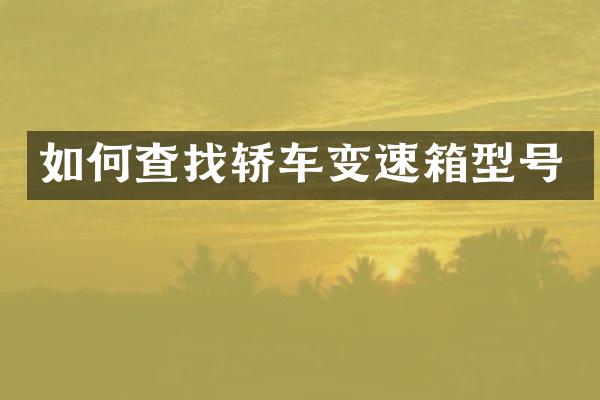 如何查找轿车变速箱型号