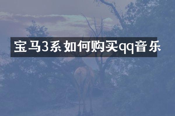 宝马3系如何购买qq音乐
