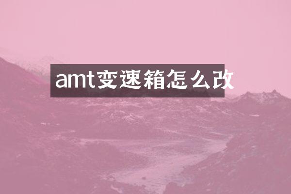 amt变速箱怎么改