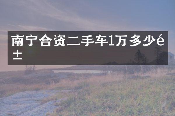 南宁合资二手车1万多少钱