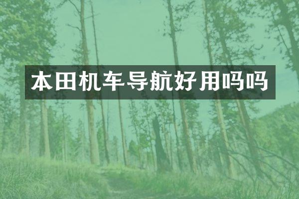 本田机车导航好用吗吗