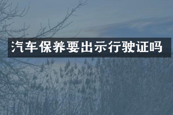 汽车保养要出示行驶证吗