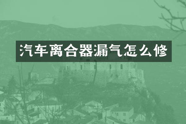 汽车离合器漏气怎么修