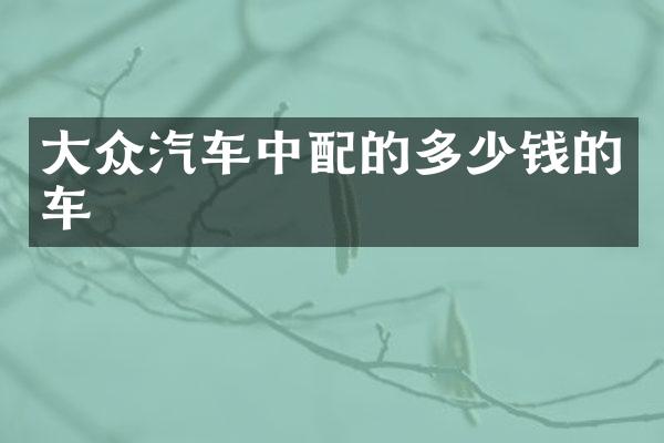 大众汽车中配的多少钱的车
