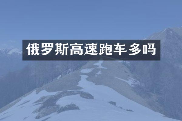 俄罗斯高速跑车多吗
