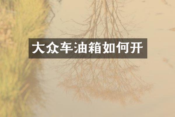 大众车油箱如何开