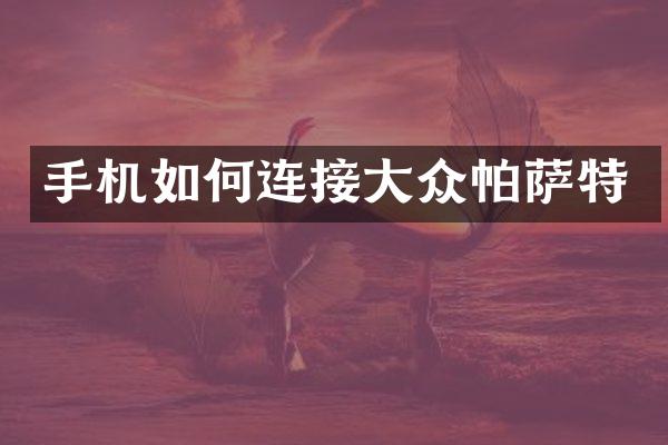 手机如何连接大众帕萨特