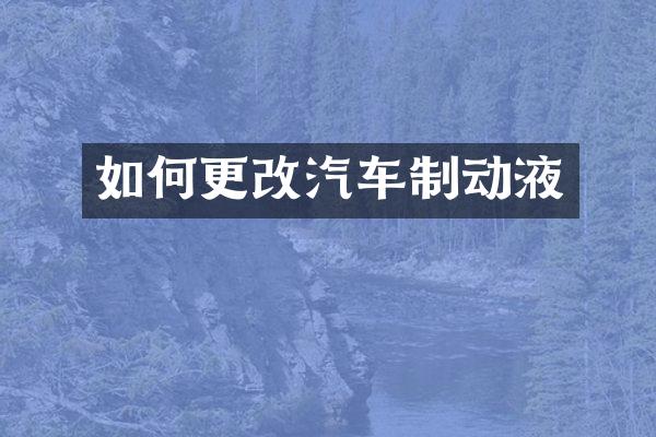 如何更改汽车制动液