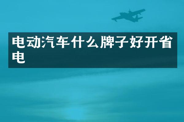 电动汽车什么牌子好开省电