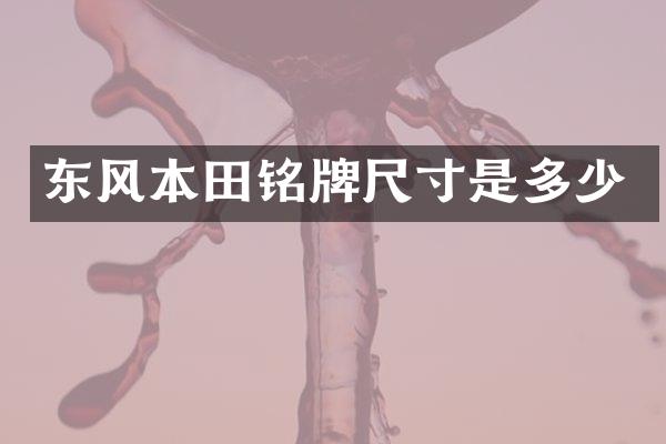 东风本田铭牌尺寸是多少
