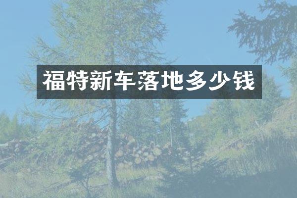 福特新车落地多少钱