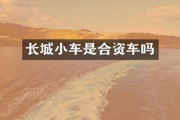 长城小车是合资车吗