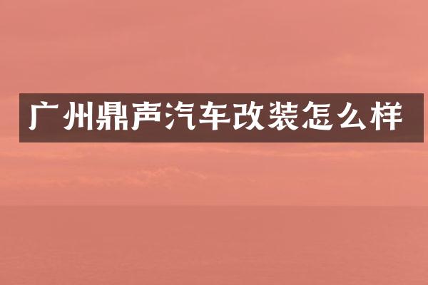 广州鼎声汽车改装怎么样
