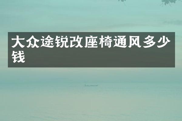 大众途锐改座椅通风多少钱