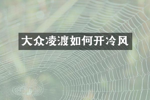 大众凌渡如何开冷风