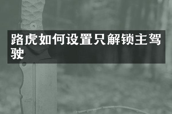 路虎如何设置只解锁主驾驶