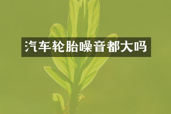 汽车轮胎噪音都大吗