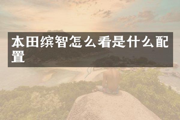 本田缤智怎么看是什么配置