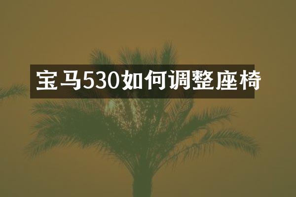 宝马530如何调整座椅