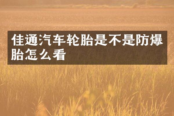 佳通汽车轮胎是不是防爆胎怎么看