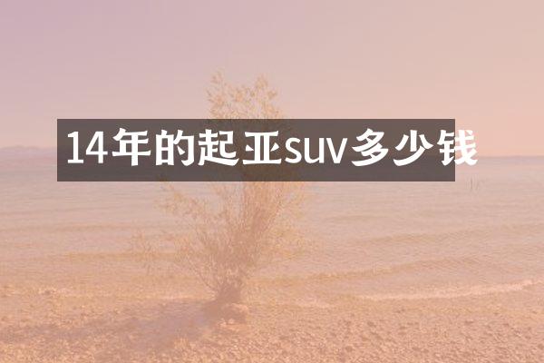 14年的起亚suv多少钱