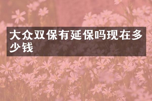 大众双保有延保吗现在多少钱