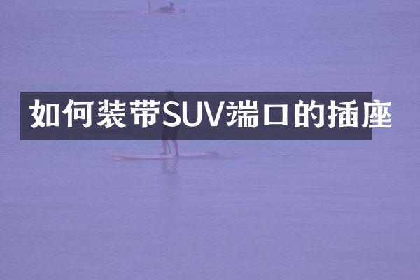 如何装带SUV端口的插座