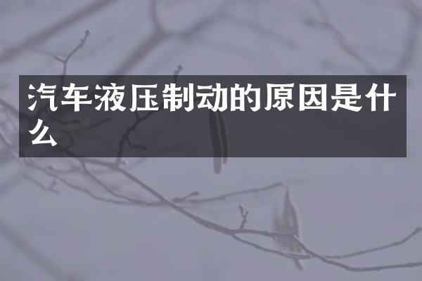 汽车液压制动的原因是什么