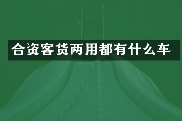 合资客货两用都有什么车
