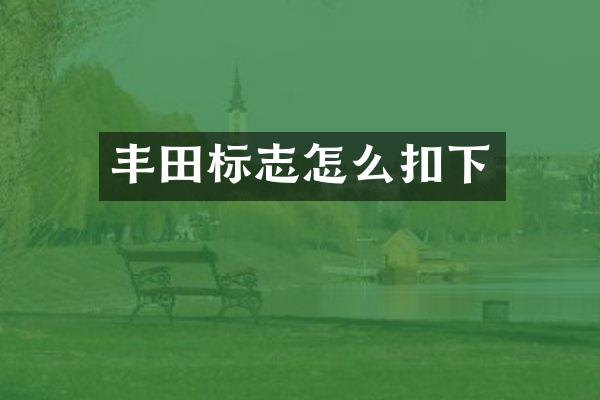 丰田标志怎么扣下