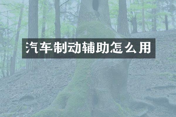 汽车制动辅助怎么用