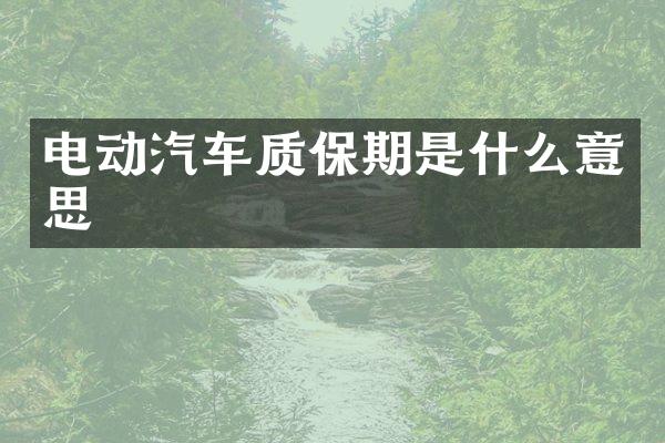 电动汽车质保期是什么意思