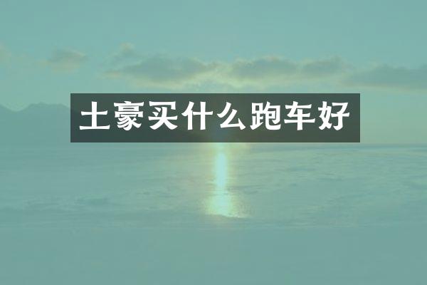 土豪跑车好