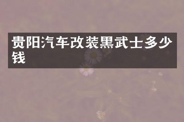 贵阳汽车改装黑武士多少钱