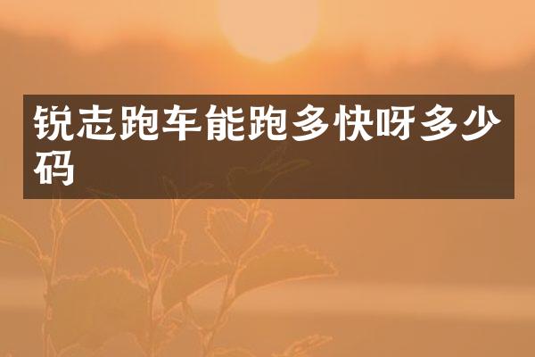 锐志跑车能跑多快呀多少码