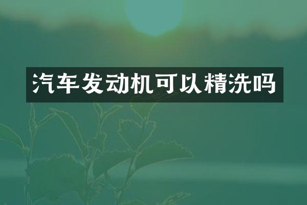 汽车发动机可以精洗吗