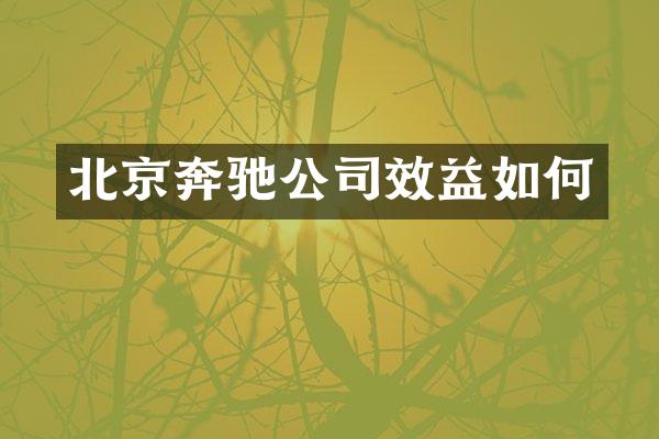 北京奔驰公司效益如何
