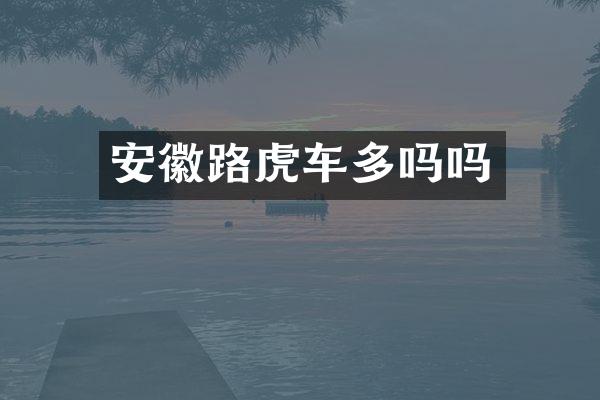 安徽路虎车多吗吗