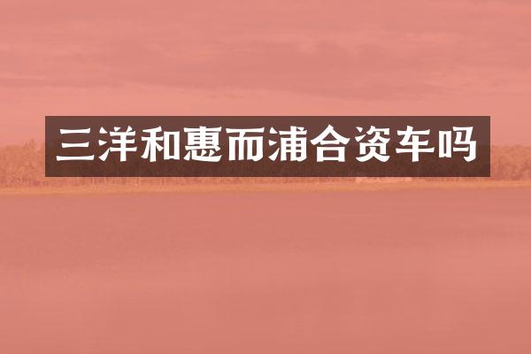 三洋和惠而浦合资车吗