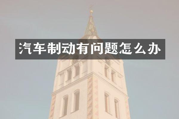 汽车制动有问题怎么办