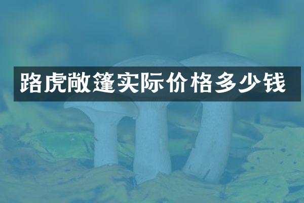 路虎敞篷实际价格多少钱