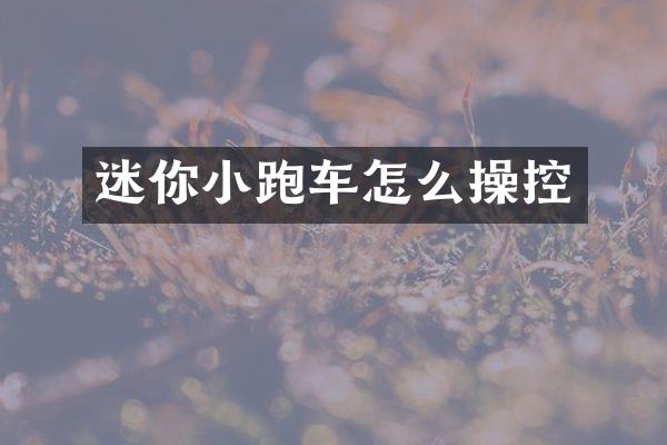 迷你小跑车怎么操控