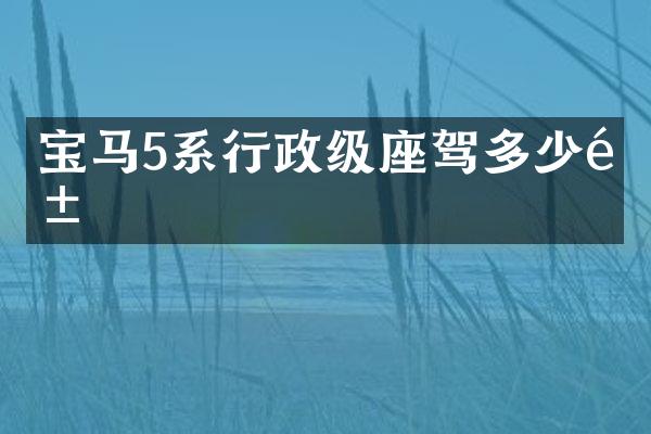 宝马5系行政级座驾多少钱