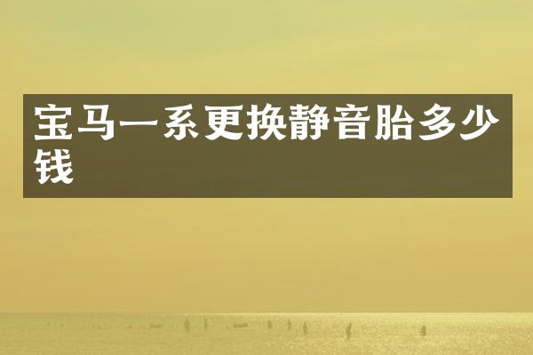 宝马一系更换静音胎多少钱