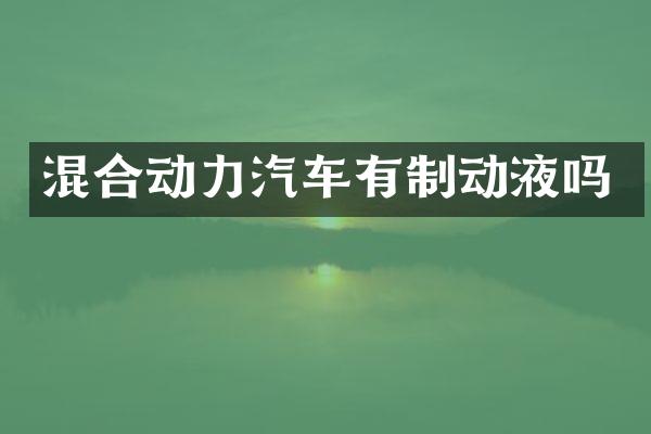 混合动力汽车有制动液吗