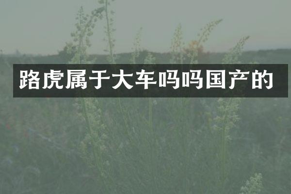 路虎属于大车吗吗国产的