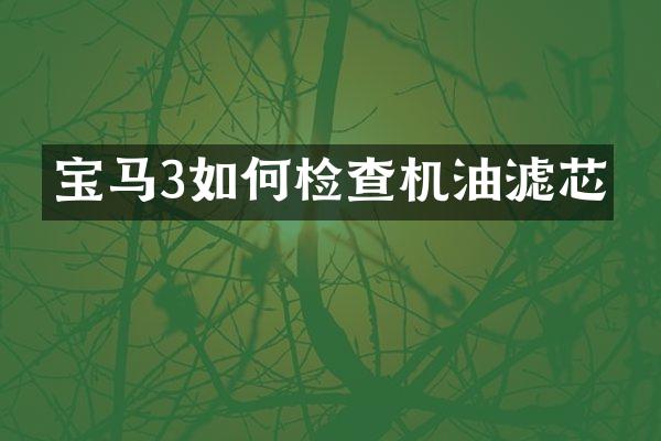 宝马3如何检查机油滤芯